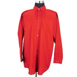 J Ferrar Cotton Polyester Slim Long Sleeve Button Mens 18-18.5 34/35 XXL Shirt